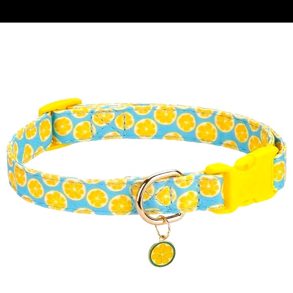 Cute “Lemons” Dog Collar. Large - Picture 1 of 6